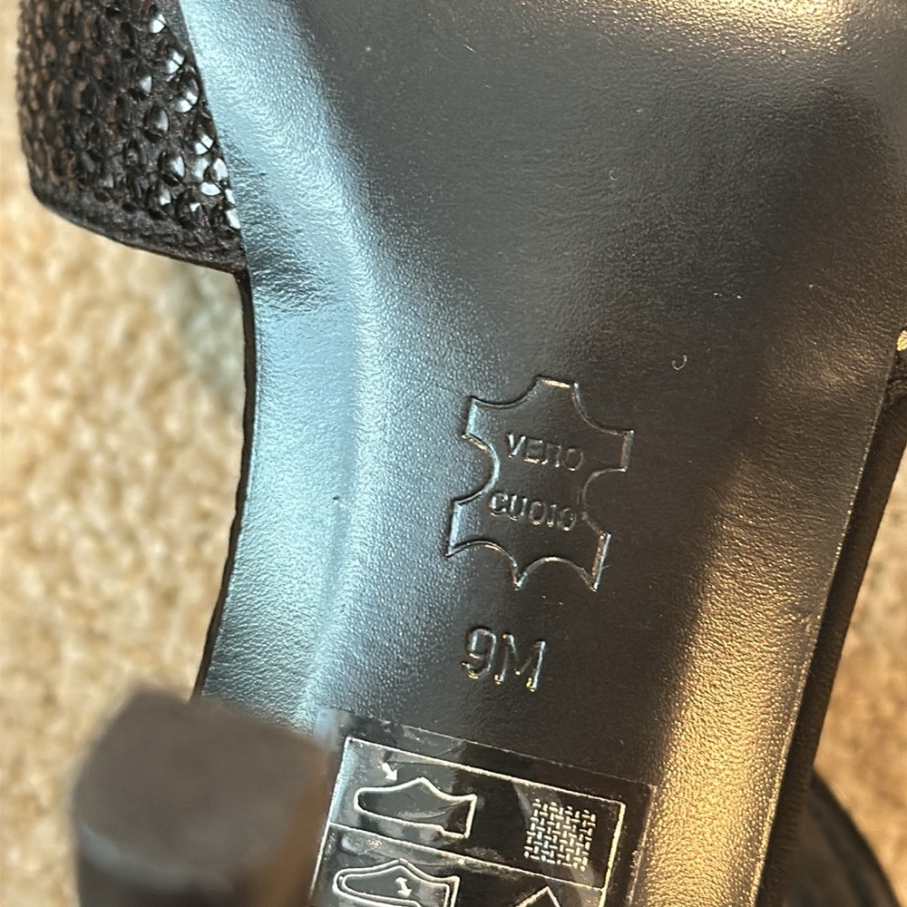 Moda Spana Black Sparkle Heels - Picture 4 of 6